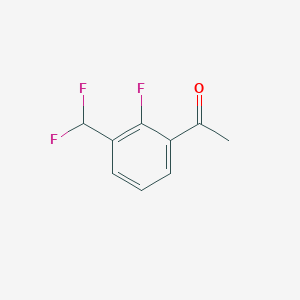 molecular formula C9H7F3O B8246591 1-(3-(Difluoromethyl)-2-fluorophenyl)ethanone 