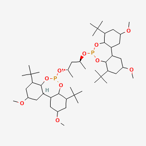 molecular formula C49H90O10P2 B8246614 6,12-ditert-butyl-9-[(2S,4S)-4-[(6,12-ditert-butyl-4,14-dimethoxy-8,10-dioxa-9-phosphatricyclo[9.4.0.02,7]pentadecan-9-yl)oxy]pentan-2-yl]oxy-4,14-dimethoxy-8,10-dioxa-9-phosphatricyclo[9.4.0.02,7]pentadecane 