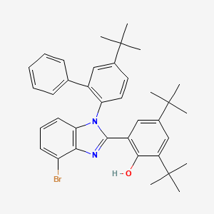 molecular formula C37H41BrN2O B8246621 Phenol, 2-[4-bromo-1-[5-(1,1-dimethylethyl)[1,1 product operator-biphenyl]-2-yl]-1H-benzimidazol-2-yl]-4,6-bis(1,1-dimethylethyl)-(ACI) 