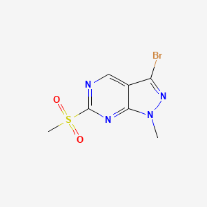 molecular formula C7H7BrN4O2S B8246647 3-bromo-6-methanesulfonyl-1-methyl-1H-pyrazolo[3,4-d]pyrimidine CAS No. 508220-98-2