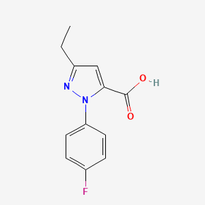 molecular formula C12H11FN2O2 B8246651 5-Ethyl-2-(4-fluorophenyl)pyrazole-3-carboxylic acid 
