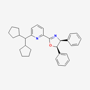molecular formula C31H34N2O B8246659 (4S,5R)-2-(6-(Dicyclopentylmethyl)pyridin-2-yl)-4,5-diphenyl-4,5-dihydrooxazole 