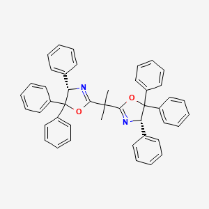 molecular formula C45H38N2O2 B8246713 (4S,4'S)-2,2'-(Propane-2,2-diyl)bis(4,5,5-triphenyl-4,5-dihydrooxazole) 