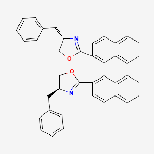 molecular formula C40H32N2O2 B8246718 (S)-2,2'-Bis((S)-4-benzyl-4,5-dihydrooxazol-2-yl)-1,1'-binaphthalene 
