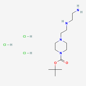 molecular formula C13H31Cl3N4O2 B8246732 tert-Butyl 4-(2-((2-aminoethyl)amino)ethyl)piperazine-1-carboxylate trihydrochloride 