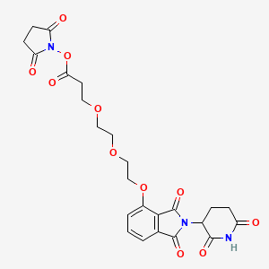 molecular formula C24H25N3O11 B8246762 2,5-Dioxopyrrolidin-1-yl 3-(2-(2-((2-(2,6-dioxopiperidin-3-yl)-1,3-dioxoisoindolin-4-yl)oxy)ethoxy)ethoxy)propanoate 