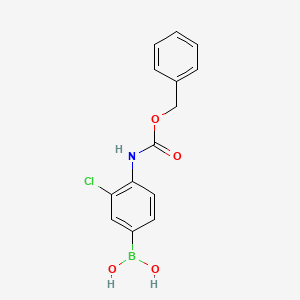 molecular formula C14H13BClNO4 B8246766 (4-(((Benzyloxy)carbonyl)amino)-3-chlorophenyl)boronic acid 