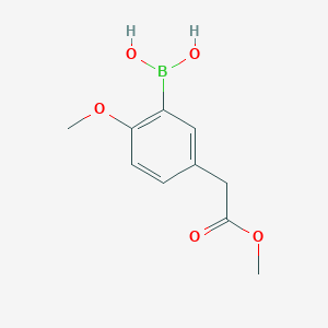 molecular formula C10H13BO5 B8246783 (2-Methoxy-5-(2-methoxy-2-oxoethyl)phenyl)boronic acid 