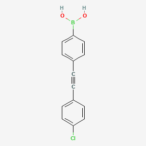 molecular formula C14H10BClO2 B8246831 (4-((4-Chlorophenyl)ethynyl)phenyl)boronic acid 