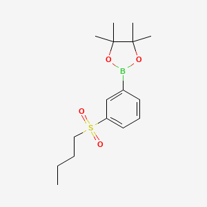 molecular formula C16H25BO4S B8246863 2-(3-(Butylsulfonyl)phenyl)-4,4,5,5-tetramethyl-1,3,2-dioxaborolane 