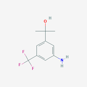 molecular formula C10H12F3NO B8246864 3-(1-Hydroxy-1-methylethyl)-5-(trifluoromethyl)benzeneamine 