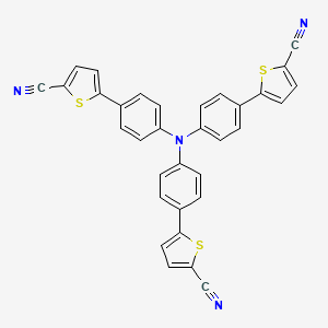 molecular formula C33H18N4S3 B8246875 5,5',5''-(Nitrilotris(benzene-4,1-diyl))tris(thiophene-2-carbonitrile) 