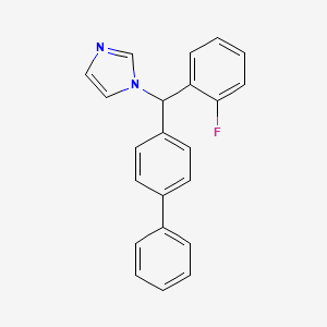 molecular formula C22H17FN2 B8246888 1-([1,1'-Biphenyl]-4-yl(2-fluorophenyl)methyl)-1H-imidazole 