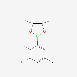 molecular formula C13H17BClFO2 B8246905 2-(3-Chloro-2-fluoro-5-methylphenyl)-4,4,5,5-tetramethyl-1,3,2-dioxaborolane 