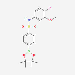 molecular formula C19H23BFNO5S B8246909 N-(4-Fluoro-3-methoxyphenyl)-4-(4,4,5,5-tetramethyl-1,3,2-dioxaborolan-2-yl)benzenesulfonamide 