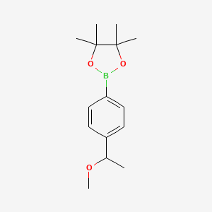 molecular formula C15H23BO3 B8246938 2-(4-(1-Methoxyethyl)phenyl)-4,4,5,5-tetramethyl-1,3,2-dioxaborolane CAS No. 1082066-31-6
