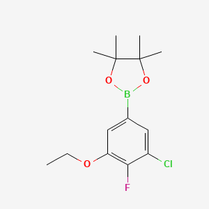 molecular formula C14H19BClFO3 B8246950 2-(3-Chloro-5-ethoxy-4-fluorophenyl)-4,4,5,5-tetramethyl-1,3,2-dioxaborolane 