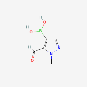 molecular formula C5H7BN2O3 B8246956 (5-Formyl-1-methyl-1H-pyrazol-4-yl)boronic acid 