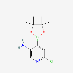 molecular formula C11H16BClN2O2 B8247000 6-Chloro-4-(4,4,5,5-tetramethyl-1,3,2-dioxaborolan-2-yl)pyridin-3-amine 