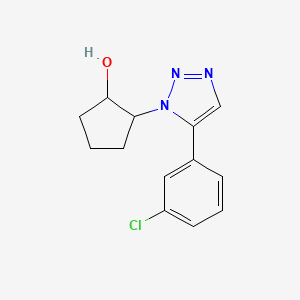 molecular formula C13H14ClN3O B8247029 2-(5-(3-Chlorophenyl)-1H-1,2,3-triazol-1-yl)cyclopentan-1-ol CAS No. 2061979-68-6