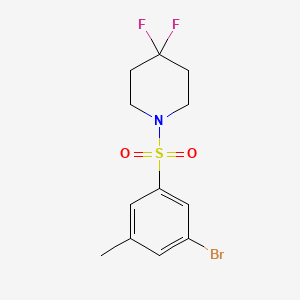 molecular formula C12H14BrF2NO2S B8247066 1-((3-Bromo-5-methylphenyl)sulfonyl)-4,4-difluoropiperidine 