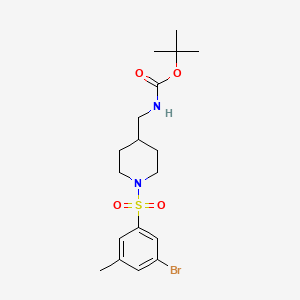 molecular formula C18H27BrN2O4S B8247082 tert-Butyl ((1-((3-bromo-5-methylphenyl)sulfonyl)piperidin-4-yl)methyl)carbamate 