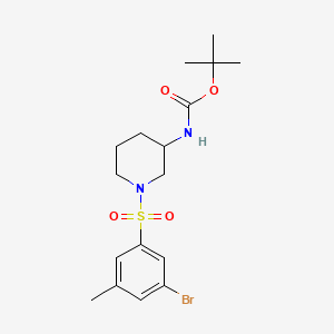 molecular formula C17H25BrN2O4S B8247088 tert-Butyl (1-((3-bromo-5-methylphenyl)sulfonyl)piperidin-3-yl)carbamate 