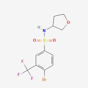molecular formula C11H11BrF3NO3S B8247117 4-Bromo-N-(tetrahydrofuran-3-yl)-3-(trifluoromethyl)benzenesulfonamide 
