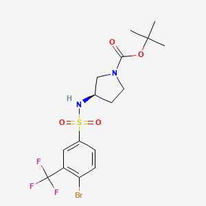 molecular formula C16H20BrF3N2O4S B8247125 (R)-tert-Butyl 3-(4-bromo-3-(trifluoromethyl)phenylsulfonamido)pyrrolidine-1-carboxylate 