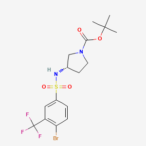molecular formula C16H20BrF3N2O4S B8247133 (S)-tert-Butyl 3-(4-bromo-3-(trifluoromethyl)phenylsulfonamido)pyrrolidine-1-carboxylate 