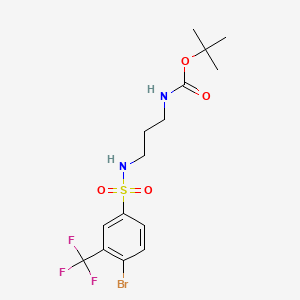molecular formula C15H20BrF3N2O4S B8247145 tert-Butyl (3-(4-bromo-3-(trifluoromethyl)phenylsulfonamido)propyl)carbamate 