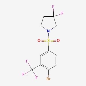 molecular formula C11H9BrF5NO2S B8247146 1-((4-Bromo-3-(trifluoromethyl)phenyl)sulfonyl)-3,3-difluoropyrrolidine 