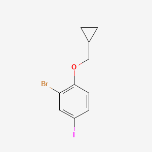 molecular formula C10H10BrIO B8247205 2-Bromo-1-(cyclopropylmethoxy)-4-iodobenzene 