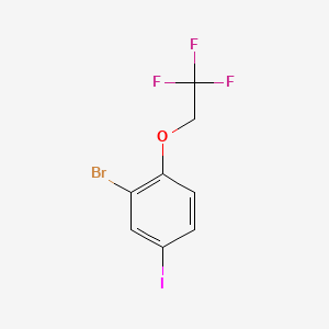 molecular formula C8H5BrF3IO B8247222 2-Bromo-4-iodo-1-(2,2,2-trifluoroethoxy)benzene 