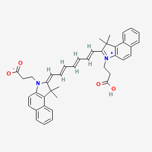 molecular formula C41H40N2O4 B8247231 3-[(2E)-2-[(2E,4E,6E)-7-[3-(2-carboxyethyl)-1,1-dimethylbenzo[e]indol-3-ium-2-yl]hepta-2,4,6-trienylidene]-1,1-dimethylbenzo[e]indol-3-yl]propanoate 
