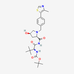 molecular formula C27H38N4O5S B8247241 tert-Butyl ((S)-1-((2S,4R)-4-hydroxy-1-(4-(4-methylthiazol-5-yl)benzyl)pyrrolidine-2-carboxamido)-3,3-dimethyl-1-oxobutan-2-yl)carbamate 