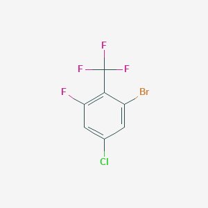 molecular formula C7H2BrClF4 B8247266 1-Bromo-5-chloro-3-fluoro-2-(trifluoromethyl)benzene 