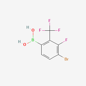 molecular formula C7H4BBrF4O2 B8247276 [4-Bromo-3-fluoro-2-(trifluoromethyl)phenyl]boronic acid 