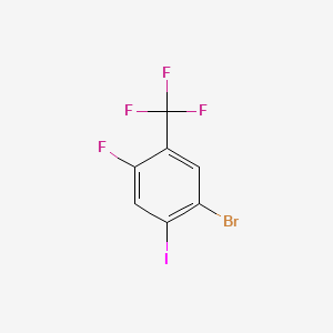 molecular formula C7H2BrF4I B8247290 1-Bromo-4-fluoro-2-iodo-5-(trifluoromethyl)benzene 