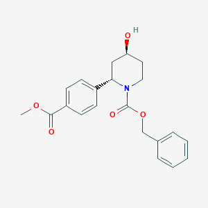 molecular formula C21H23NO5 B8247336 Benzyl (2S,4S)-4-hydroxy-2-(4-(methoxycarbonyl)phenyl)piperidine-1-carboxylate 