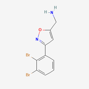 molecular formula C10H8Br2N2O B8247378 [3-(2,3-Dibromophenyl)-1,2-oxazol-5-yl]methanamine 