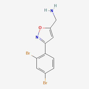 molecular formula C10H8Br2N2O B8247379 [3-(2,4-Dibromophenyl)-1,2-oxazol-5-yl]methanamine 