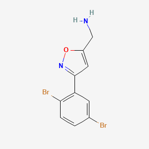 molecular formula C10H8Br2N2O B8247387 [3-(2,5-Dibromophenyl)-1,2-oxazol-5-yl]methanamine 