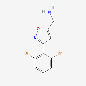 molecular formula C10H8Br2N2O B8247392 [3-(2,6-Dibromophenyl)-1,2-oxazol-5-yl]methanamine 