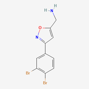 molecular formula C10H8Br2N2O B8247398 [3-(3,4-Dibromophenyl)-1,2-oxazol-5-yl]methanamine 