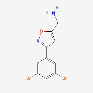 molecular formula C10H8Br2N2O B8247402 [3-(3,5-Dibromophenyl)-1,2-oxazol-5-yl]methanamine 