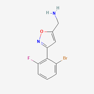molecular formula C10H8BrFN2O B8247424 [3-(2-Bromo-6-fluorophenyl)-1,2-oxazol-5-yl]methanamine 