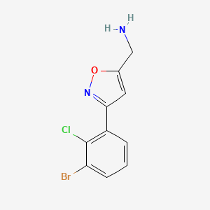 molecular formula C10H8BrClN2O B8247441 [3-(3-Bromo-2-chlorophenyl)-1,2-oxazol-5-yl]methanamine 