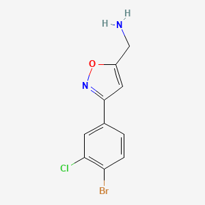 molecular formula C10H8BrClN2O B8247466 [3-(4-Bromo-3-chlorophenyl)-1,2-oxazol-5-yl]methanamine 
