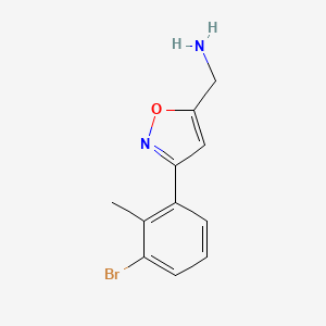 molecular formula C11H11BrN2O B8247482 [3-(3-Bromo-2-methylphenyl)-1,2-oxazol-5-yl]methanamine 
